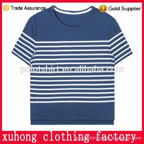 wholesale ladies navy stripes pattern oversize custom t shirt